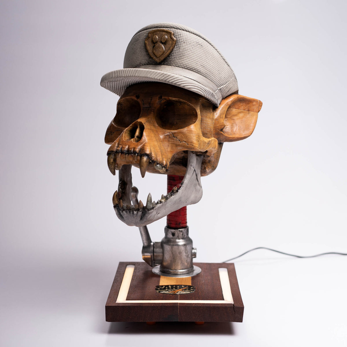 Dead Chase sculpture, three-quarter view facing left